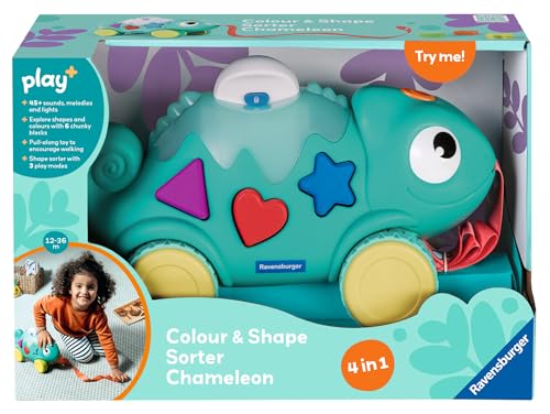 Ravensburger Play+ 4-in-1 Chamäleon-Farb- und Formsortierer, Spielzeug für 1 Jahr – Geschenke für Kleinkinder und Kleinkinder von Ravensburger
