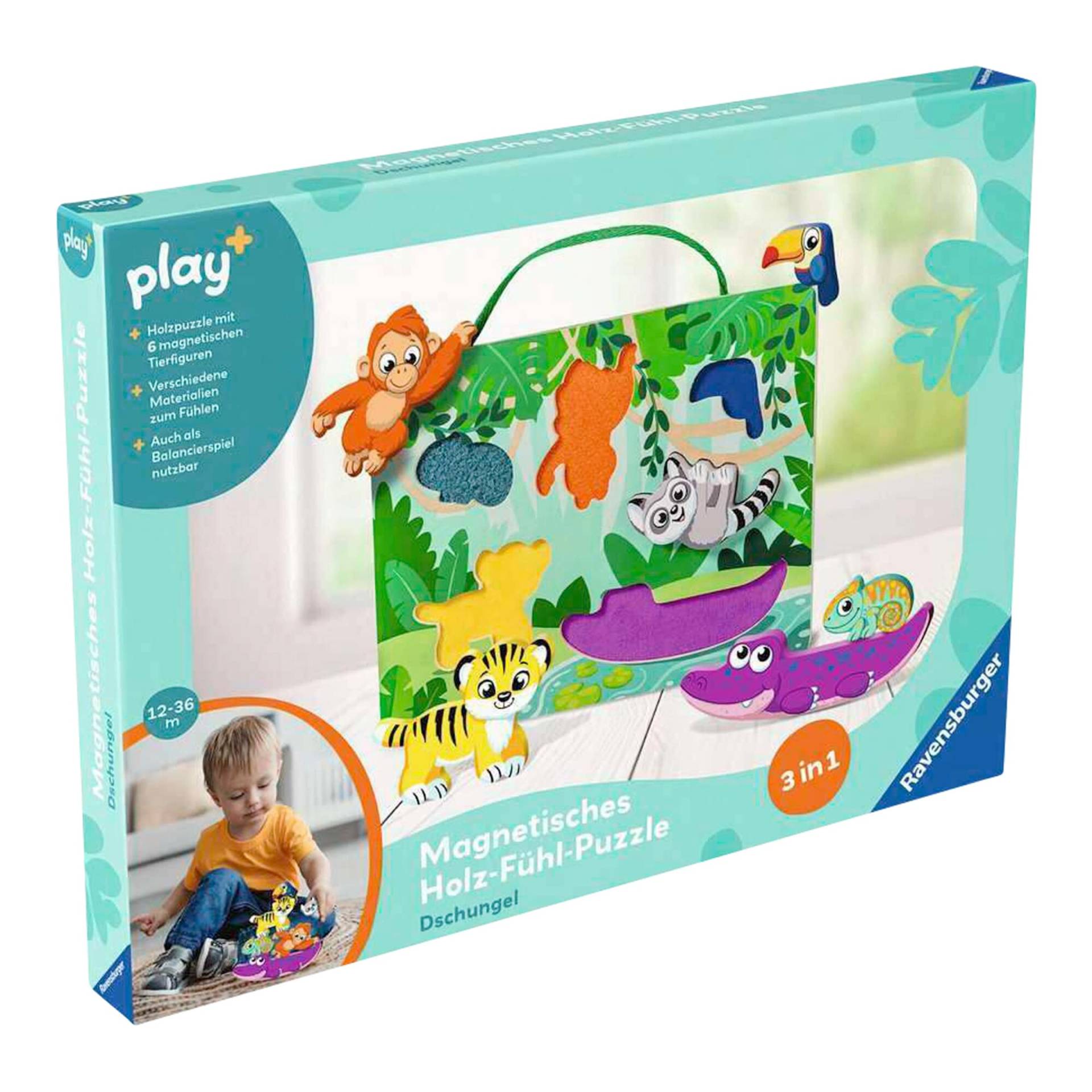 Ravensburger Play+ Magnetisches Holz-Fühl-Puzzle Dschungel von Ravensburger