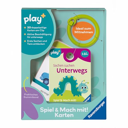Ravensburger Play+ Spiel und Mach mit! Karten: Sachen suchen: unterwegs - Activity Karten für Kleinkinder ab 18 Monaten, Spielzeug ab 18 Monaten, Lernspielzeug - Play Plus - 12034054 von Ravensburger