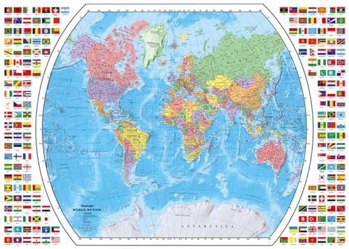 Ravensburger Politische Weltkarte 1000 Teile Puzzle für Erwachsene - 12000664 - Handwerkliches Werkzeug, Made in Germany, jedes Teil zusammen von Ravensburger
