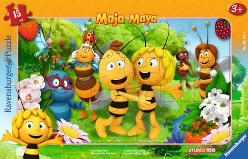 Ravensburger Kinderpuzzle - 06121 Biene Majas Welt - Rahmenpuzzle für Kinder ab 3 Jahren, mit 15 Teilen von Ravensburger