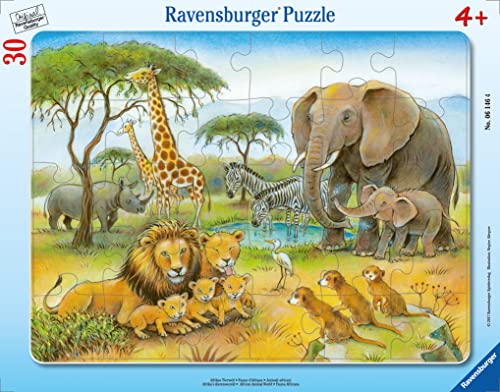 Ravensburger Kinderpuzzle - 06146 Afrikas Tierwelt - Rahmenpuzzle für Kinder ab 4 Jahren, mit 30 Teilen von Ravensburger