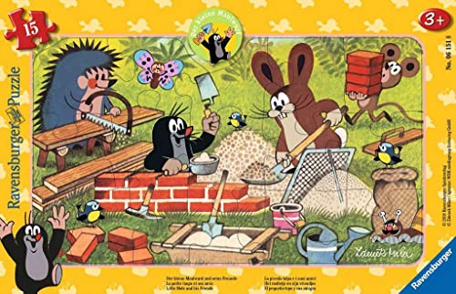Ravensburger Kinderpuzzle - 06151 Der kleine Maulwurf und seine Freunde - Rahmenpuzzle für Kinder ab 3 Jahren, mit 15 Teilen von Ravensburger