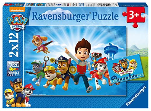 Ravensburger Kinderpuzzle - 07586 Ryder und die Paw Patrol - Puzzle für Kinder ab 3 Jahren, Paw Patrol Puzzle mit 2x12 Teilen von Ravensburger
