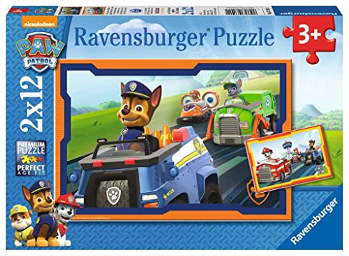 Ravensburger Kinderpuzzle - 07591 Paw Patrol im Einsatz - Puzzle für Kinder ab 3 Jahren, Paw Patrol Puzzle mit 2x12 Teilen von Ravensburger