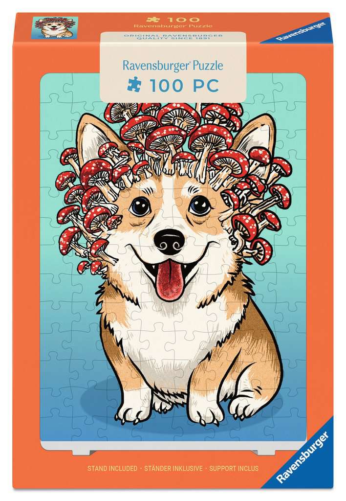 Ravensburger Puzzle 100 Teile Minipuzzle - Corgi-Pilz - von Ravensburger