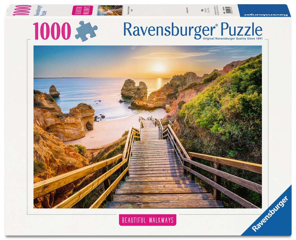 Ravensburger Puzzle 1000 Teile - Holztreppe zum Praia do Camillo - von Ravensburger