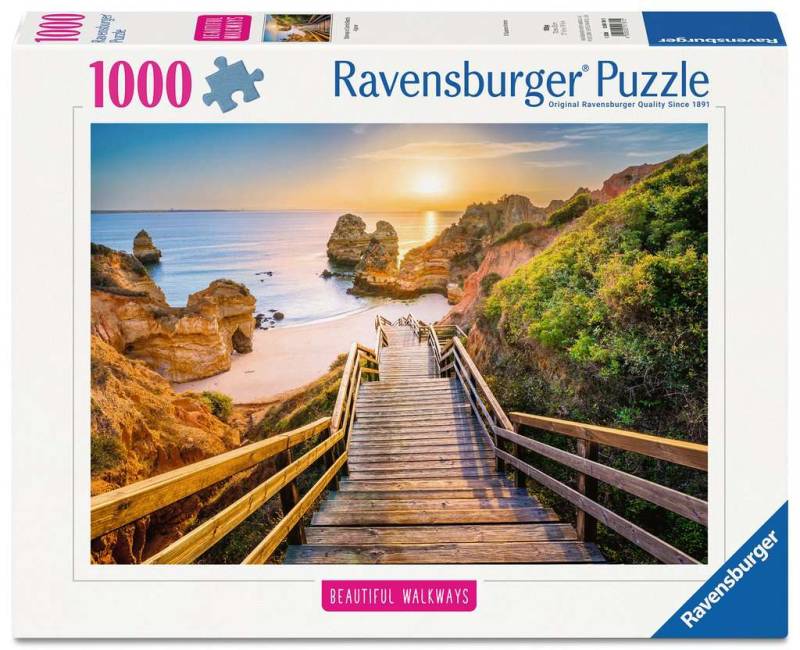 Ravensburger Puzzle 1000 Teile - Holztreppe zum Praia do Camillo - Ravensburger Puzzle 1000 Teile - Holztreppe zum Praia do Camillo - von Ravensburger