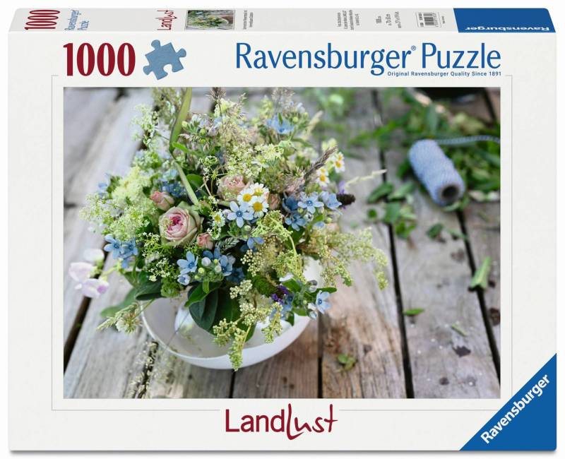 Ravensburger Puzzle 1000 Teile - Sommerlicher Wiesenstrauß mit Himmelblauem Süds... - von Ravensburger