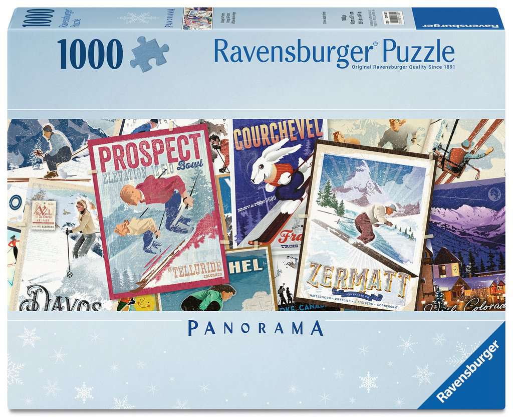 Ravensburger Puzzle 1000 Teile - Vintage Ski-Poster (Panorama) - von Ravensburger