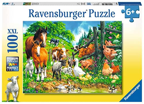 Ravensburger Kinderpuzzle - 10689 Versammlung der Tiere - Tier-Puzzle für Kinder ab 6 Jahren, mit 100 Teilen im XXL-Format von Ravensburger