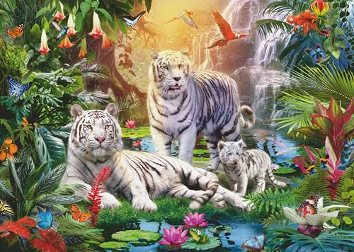 Ravensburger Puzzle 12000886 - Familie der Weißen Tiger - 1000 Teile Puzzle für Erwachsene und Kinder ab 14 Jahren, Tier-Puzzle von Ravensburger