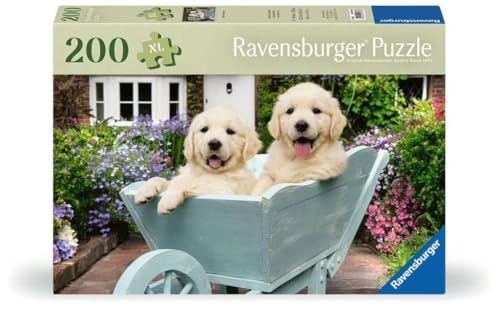 Ravensburger Puzzle 12001368 - Golden Retriever - 200 Teile Hunde-Puzzle für ältere Menschen und Senioren, mit größeren, griffigen Puzzleteilen, großer Bildvorlage und Stabiler Unterlage zum Puzzeln von Ravensburger