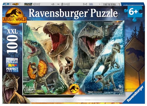 Ravensburger Puzzle 13341 - Dinosaurierarten - 100 Teile XXL Jurassic World Dominion Puzzle für Kinder ab 6 Jahren, Dinosaurier Spielzeug, Dino Puzzle von Ravensburger