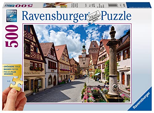 Ravensburger Puzzle 13607 - Rothenburg ob der Tauber - 500 Teile Puzzle für Erwachsene, Größere Teile für einfaches Puzzeln von Ravensburger
