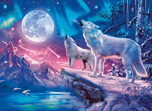 Ravensburger Puzzle 14952 - Wolf im Nordlicht - 500 Teile Puzzle für Erwachsene und Kinder ab 10 Jahren von Ravensburger