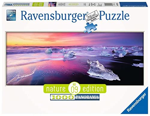Ravensburger Puzzle 15075 - Jökulsárlón, Island - 1000 Teile Puzzle für Erwachsene und Kinder ab 14 Jahren, Strand-Puzzle im Panorama-Format von Ravensburger