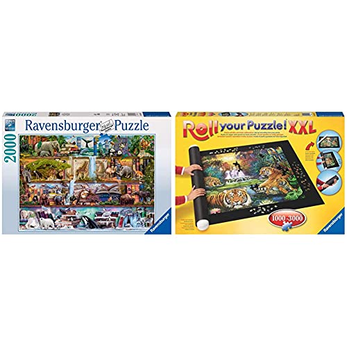 Ravensburger Puzzle 16652 - Aimee Stewart: Großartige Tierwelt - 2000 Teile Puzzle, Motiv von Aimee Stewart & Roll Your Puzzle XXL - Puzzlematte für Puzzles mit bis zu 3000 Teilen von Ravensburger