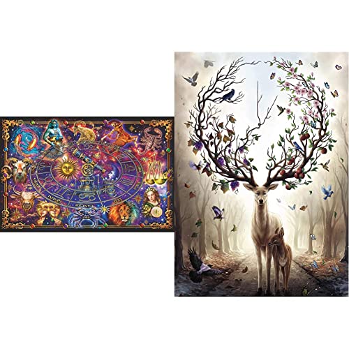 Ravensburger Puzzle 16718 - Sternzeichen - 3000 Teile Puzzle & 15018 - Magischer Hirsch - 1000 Teile Puzzle, Puzzle mit Hirsch-Motiv Ravensburger Puzzle 16718 - Sternzeichen - 3000 Teile Puzzle & 15018 - Magischer Hirsch - 1000 Teile Puzzle, Puzzle mit Hirsch-Motiv von Ravensburger