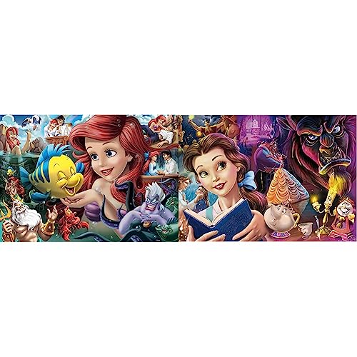 Ravensburger Puzzle 16963 - Arielle & Puzzle 16486 - Belle, die Disney Prinzessin - 1000 Teile Disney Puzzle für Erwachsene und Kinder ab 14 Jahren von Ravensburger