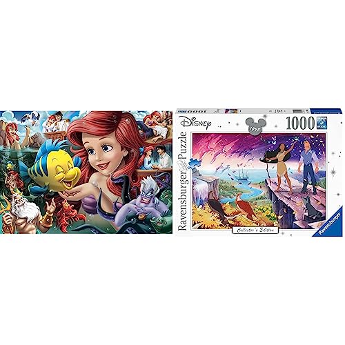 Ravensburger Puzzle 16963 - Arielle & Puzzle 17290 - Pocahontas - 1000 Teile Disney Puzzle für Erwachsene und Kinder ab 14 Jahren von Ravensburger