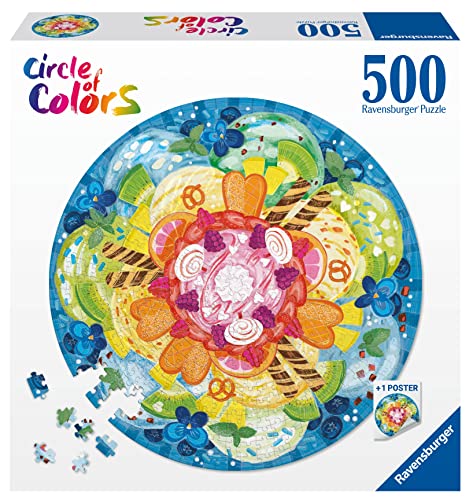 Ravensburger Puzzle 17348 - Circle of Colors Ice Cream - 500 Teile Rundpuzzle für Erwachsene und Kinder ab 12 Jahren von Ravensburger