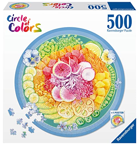 Ravensburger Puzzle 17351 - Circle of Colors Poke Bowl - 500 Teile Rundpuzzle für Erwachsene und Kinder ab 12 Jahren von Ravensburger