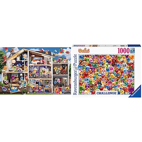 Ravensburger Puzzle 17434 - Gelini Puppenhaus - 5000 Teile Puzzle für Erwachsene und Kinder ab 14 Jahren & Puzzle 16469 - Ganz viel Gelini - 1000 Teile Puzzle für Erwachsene und Kinder ab 14 Jahren von Ravensburger