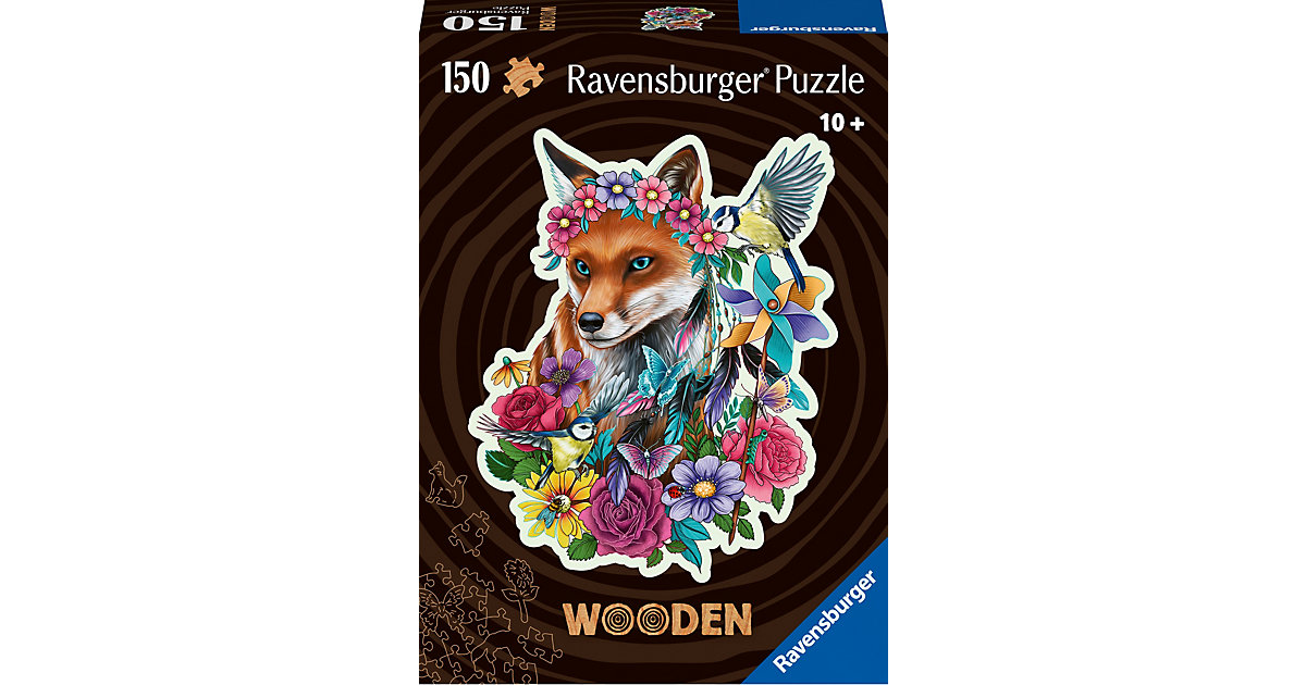 Ravensburger Puzzle 17512 - Bunter Fuchs - konturgestanztes Holzpuzzle mit 150 Teilen, davon 15 individuelle Puzzleformen (Whimsies), Kinder und Erwachsene ab 10 Jahren  Kinder von Ravensburger