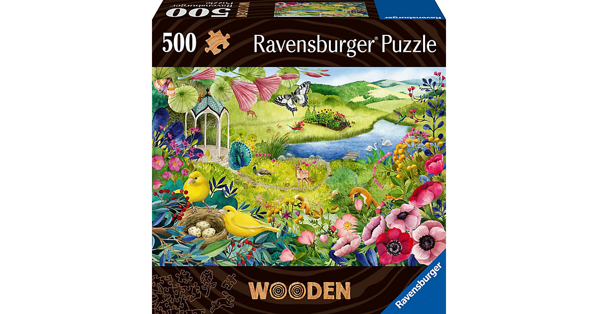 Ravensburger Puzzle 17513 - Wilder Garten - 500 Teile Holzpuzzle, mit individuellen Puzzleteilen und kleinen Holzfiguren (= Whimsies), Kinder und Erwachsene ab 14 Jahren  Erwachsene von Ravensburger