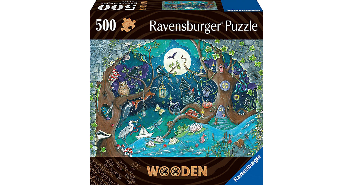 Ravensburger Puzzle 17516 - Fantasy Forest - 500 Teile Holzpuzzle Kinder und Erwachsene ab 14 Jahren, mit besonderen Puzzleformen und kleinen Holzfiguren (= Whimsies)  Erwachsene von Ravensburger