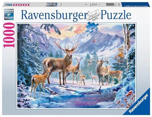Ravensburger Puzzle 19949 - Rehe und Hirsche im Winter - 1000 Teile Puzzle für Erwachsene ab 14 Jahren von Ravensburger Puzzle
