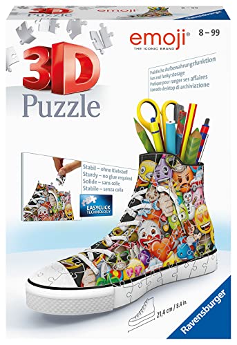 Ravensburger 3D Puzzle 11218 Sneaker Emoji - Praktischer Stiftehalter - 108 Teile - Schreibtisch-Organizer für Kinder ab 8 Jahren von Ravensburger