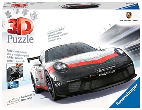 Ravensburger 3D Puzzle Porsche 911 GT3 Cup 11147 - Das berühmte Fahrzeug und Sportwagen als 3D Puzzle Auto - 108 Teile - ab 10 Jahren von Ravensburger