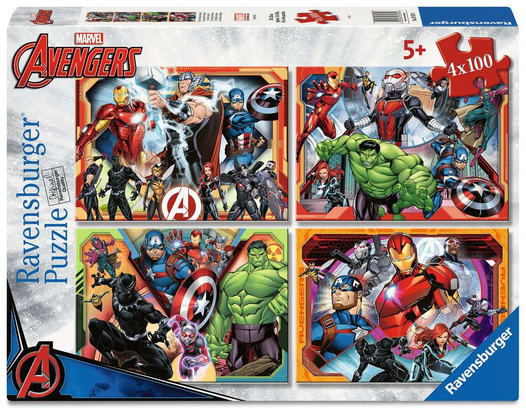 Ravensburger Puzzle 4 x 100 Teile XL – Die mächtigen Avengers - von Ravensburger