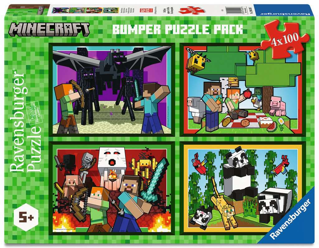 Ravensburger Puzzle 4 x 100 Teile XL - Minecraft Abenteuer - Ravensburger Puzzle 4 x 100 Teile XL - Minecraft Abenteuer - von Ravensburger