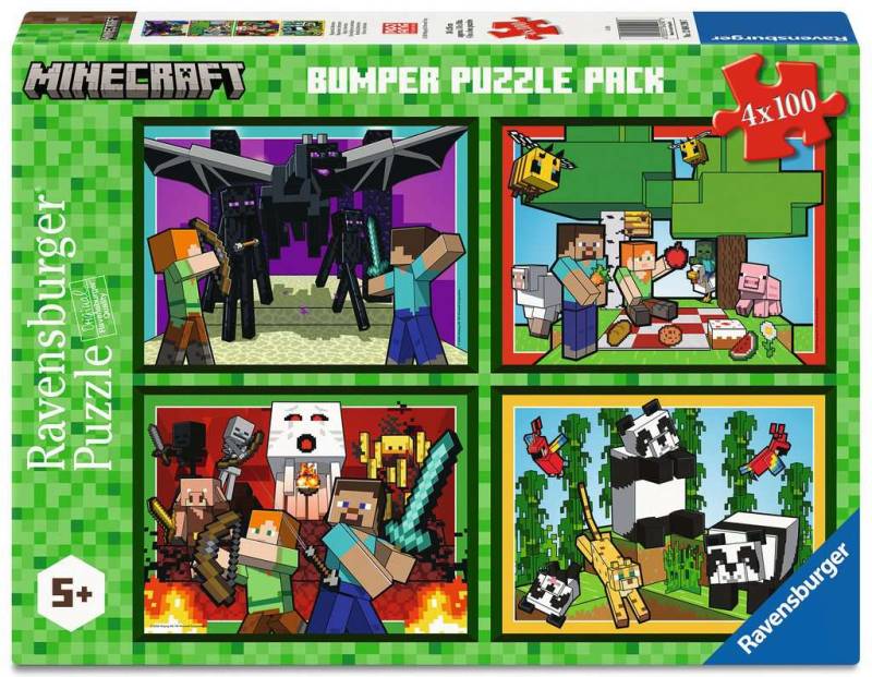 Ravensburger Puzzle 4 x 100 Teile XL - Minecraft Abenteuer - Ravensburger Puzzle 4 x 100 Teile XL - Minecraft Abenteuer - von Ravensburger