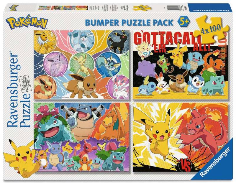 Ravensburger Puzzle 4 x 100 Teile XL - Pokémon Kumpels - von Ravensburger