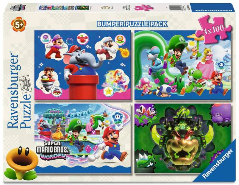 Ravensburger Puzzle 4 x 100 Teile XL - Super Mario Bros. Wonder - Ravensburger Puzzle 4 x 100 Teile XL - Super Mario Bros. Wonder - von Ravensburger