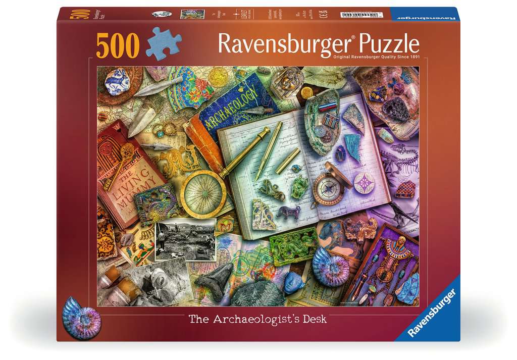Ravensburger Puzzle 500 Teile - Aimee Stewart Schreibtisch des Archäologen - von Ravensburger
