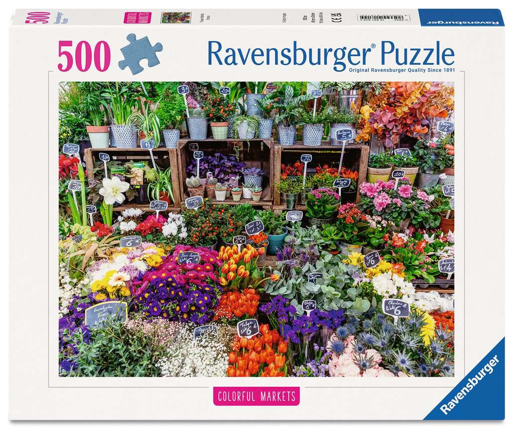 Ravensburger Puzzle 500 Teile - Blumenmarkt (Frankreich) - von Ravensburger