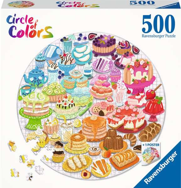 Ravensburger Puzzle 500 Teile – Circle of Colors – Desserts & Pastries - von Ravensburger