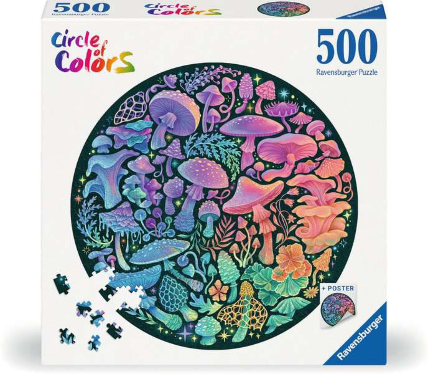 Ravensburger Puzzle 500 Teile – Circle of Colors – Mushrooms - von Ravensburger