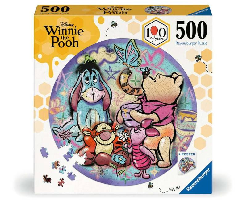 Ravensburger Puzzle 500 Teile - Disney: Winnie Puuh (rund) - von Ravensburger