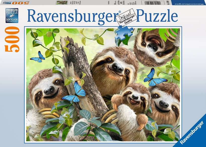 Ravensburger Puzzle 500 Teile - Faultier Selfie - von Ravensburger