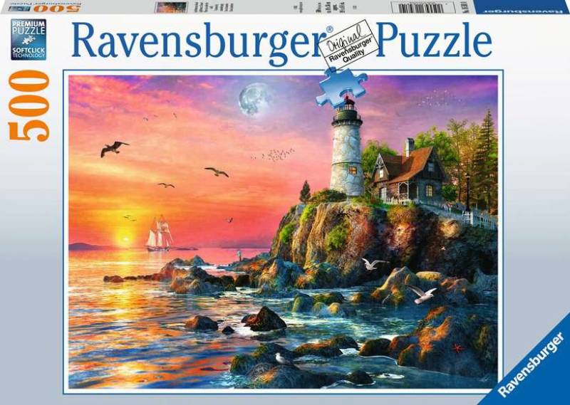 Ravensburger Puzzle 500 Teile – Leuchtturm am Abend - Ravensburger Puzzle 500 Teile – Leuchtturm am Abend - von Ravensburger