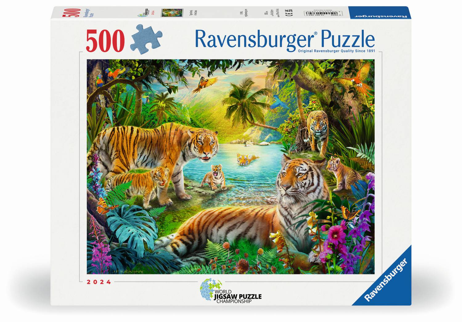Ravensburger Puzzle 500 Teile - Tigerfamilie in der Oase - Ravensburger Puzzle 500 Teile - Tigerfamilie in der Oase - von Ravensburger