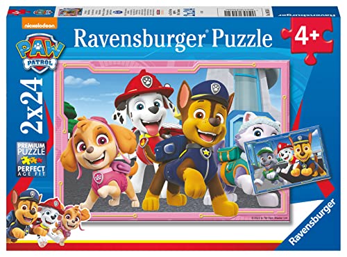 Ravensburger Puzzle 80534 - Paw Patrol Hunde-Helden, 2x24 Teile Kinderpuzzle, für Paw Patrol Fans ab 4 Jahren von Ravensburger