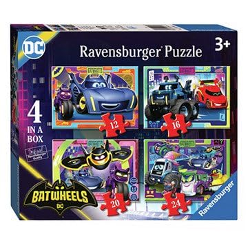Ravensburger - Puzzle Batwheels, Superhelden, DC, Kinderpuzzle, 4 Puzzles in 12, 16, 20, 24 Teilen, Puzzle für Kinder + 3 Jahre, Größe Puzzle 70x50cm von Ravensburger