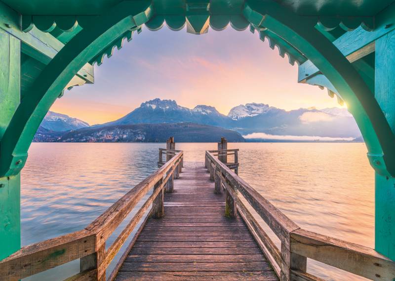 Ravensburger Puzzle Highlights - Traumpfade - Romantischer Steg am Lac d'Annecy 1000 Teile Puzzle Ravensburger-01762 von Ravensburger